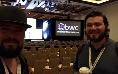 Monarch President Robert Beadles before for his main room presentation at Blockchain World Conference.