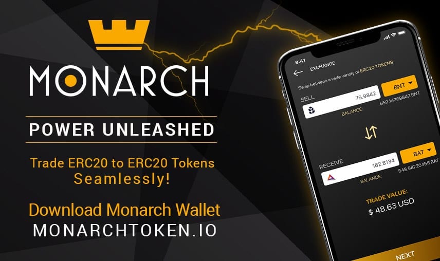 Monarch Wallet Decentralized Exchange Update: Users Can Now Trade All Totle Supported ERC-20 Tokens In-App
