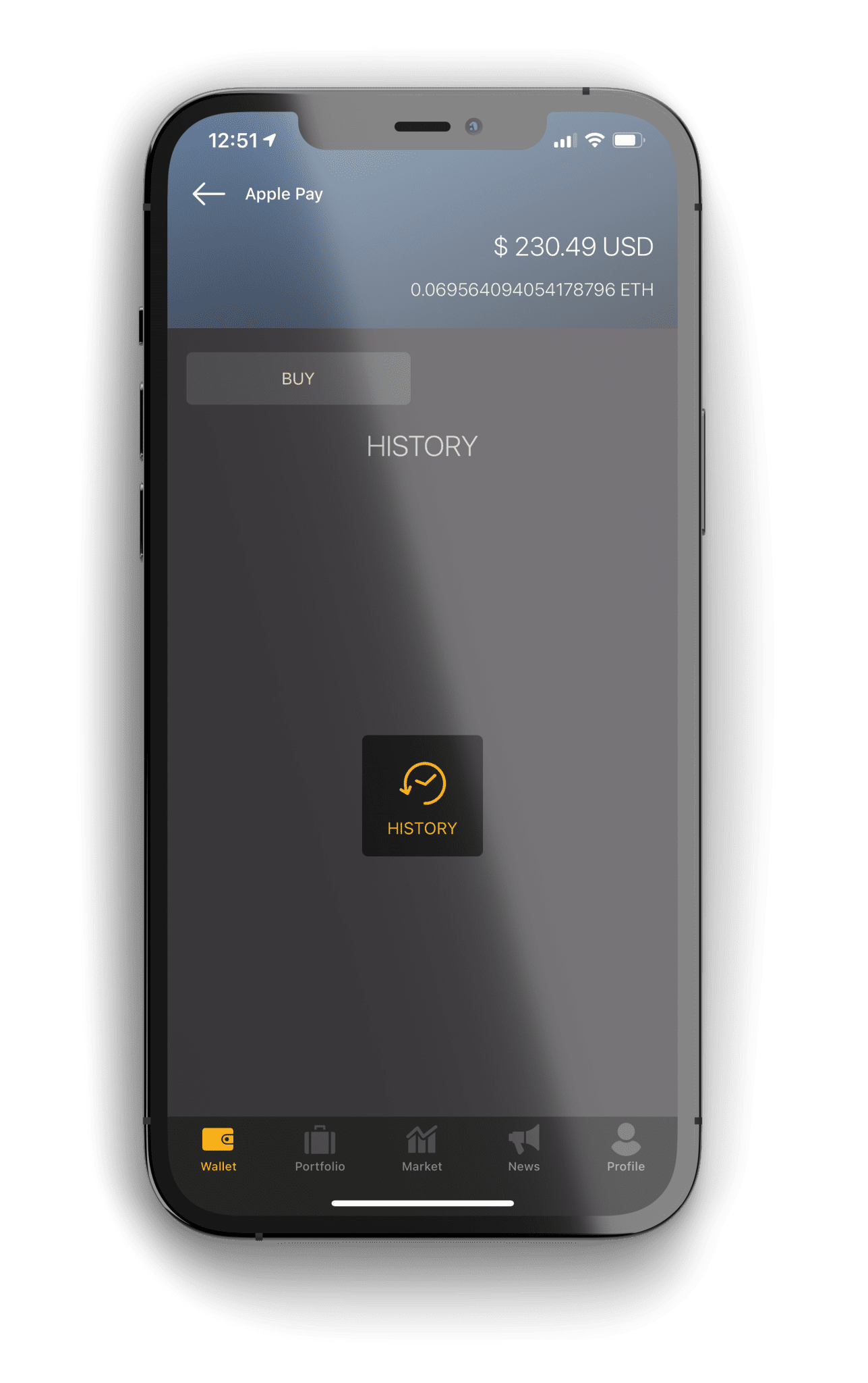 Monarch Wallet ETH Screen ETH Screen on Monarch Wallet